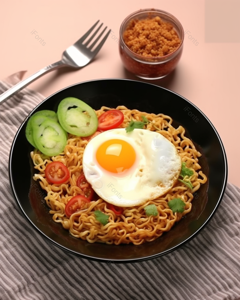 Indomie,Goreng,印尼最受欢迎的方便面品牌。配蔬菜,高清,摄影图,摄影图片,图片大全,摄影图免费下载